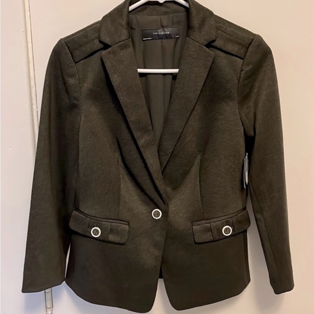 The Limited dark gray one button blazer